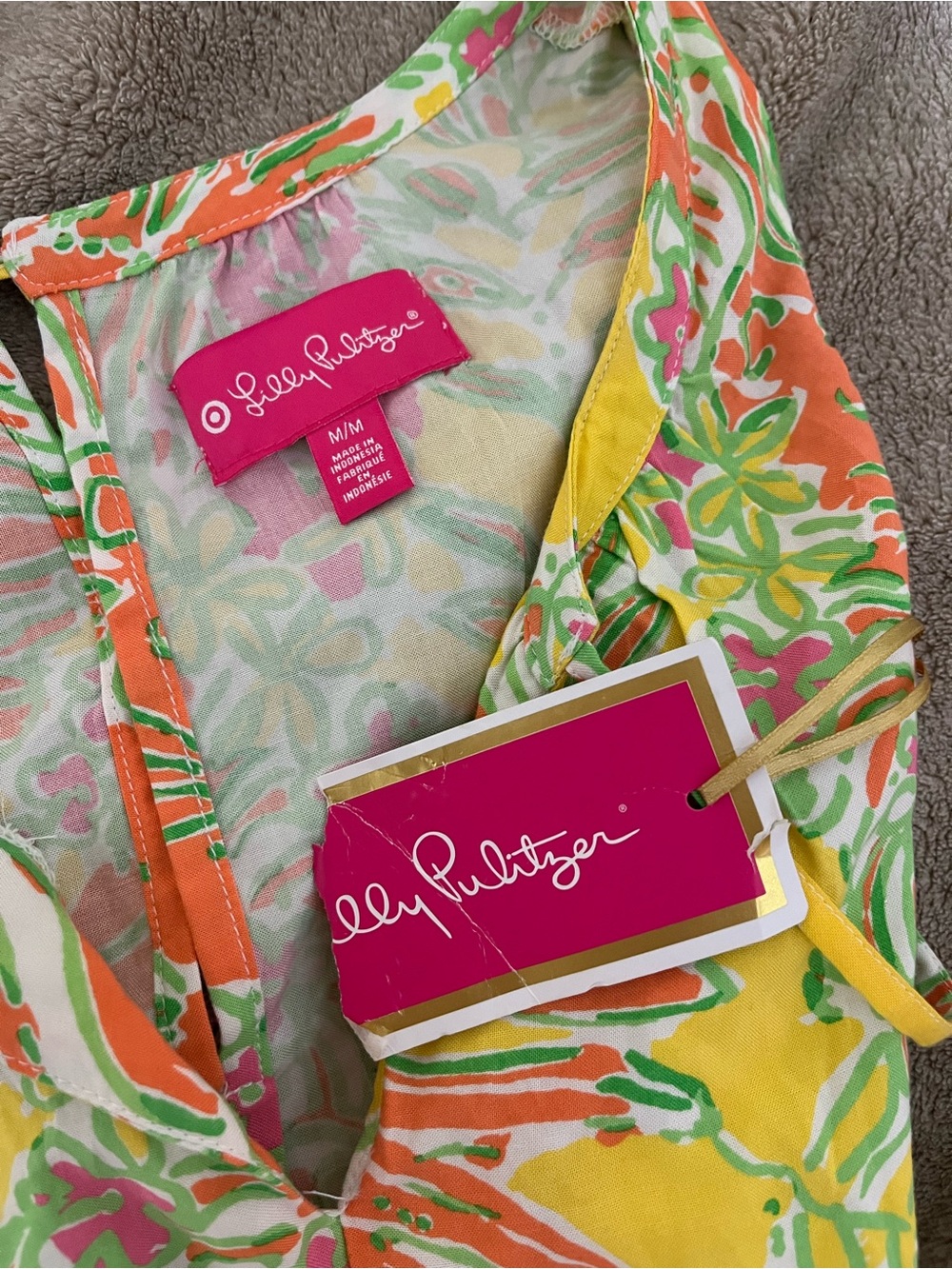 Lilly Pulitzer Yellow Pink Green Floral Dress - Picture 3 of 3